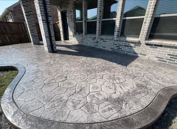 Stamped and stained patio extension 