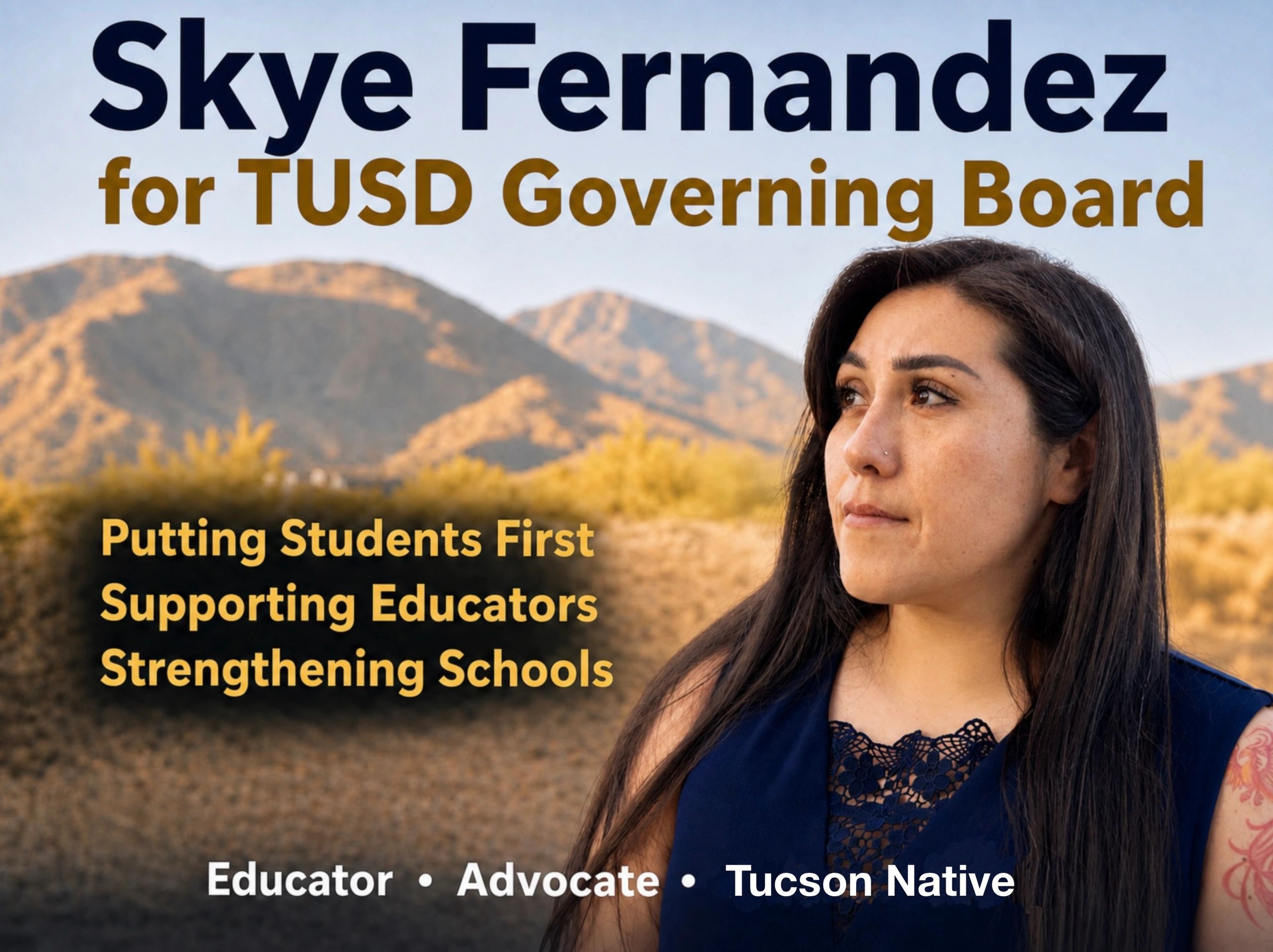 Skye Fernandez campaigning for TUSD Governing Board.