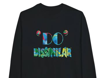 original black sweatshirt with "DO DISSIMILAR™" logo