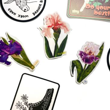 Batch of die cut stickers