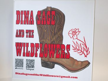 illustration of a cowboy boot on an a-frame sign