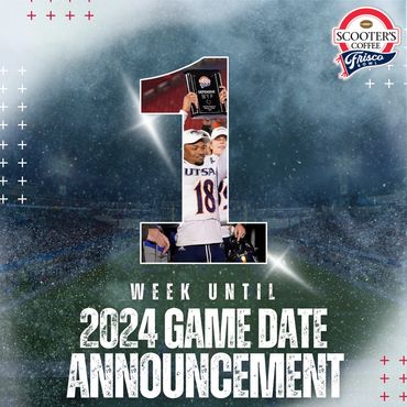 Countdown to 2024 game date announcement with a football player celebrating.