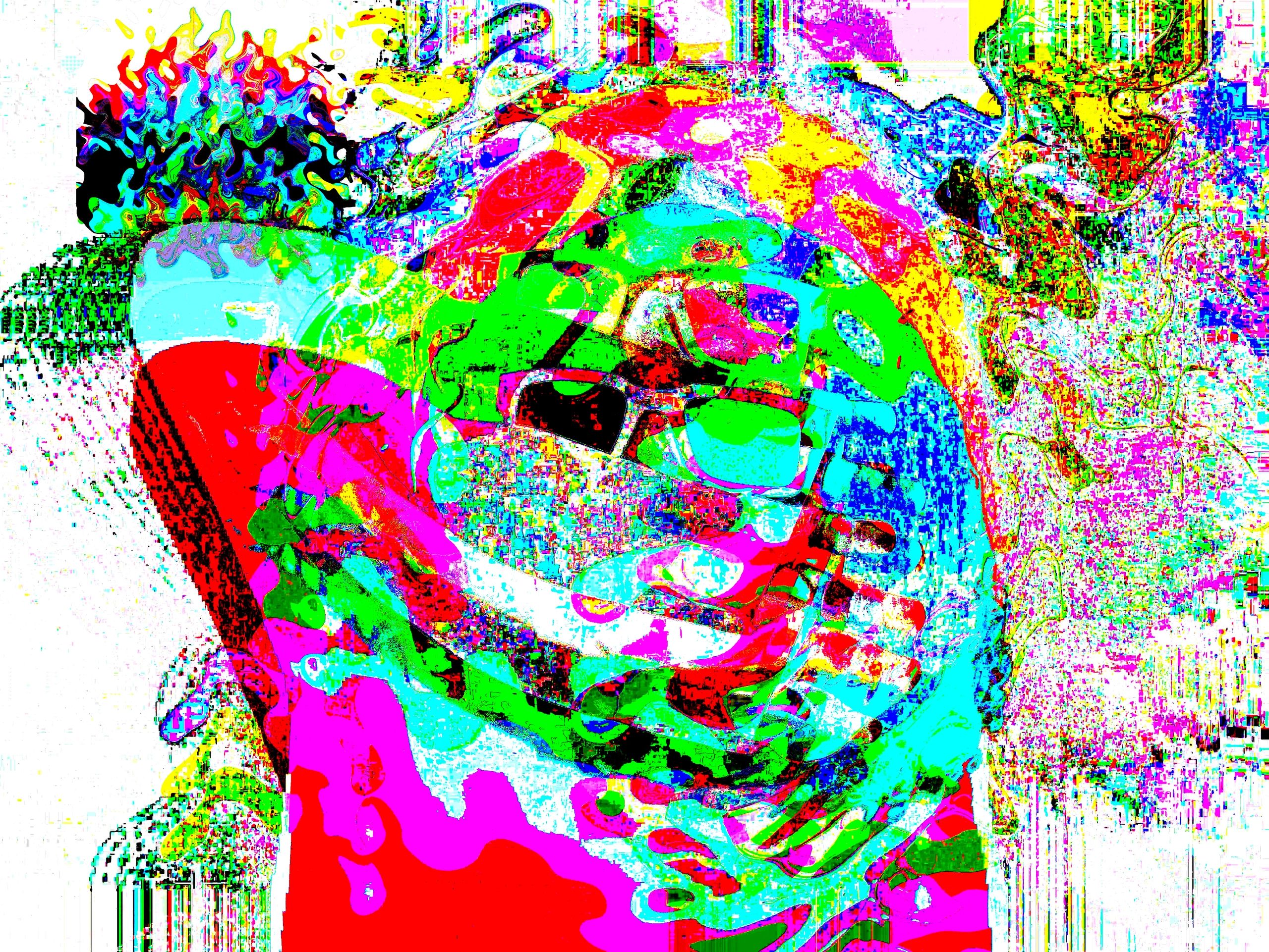 Colorful abstract art with vivid shapes and patterns.