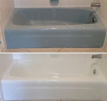 Before and after bathtub refinishing.