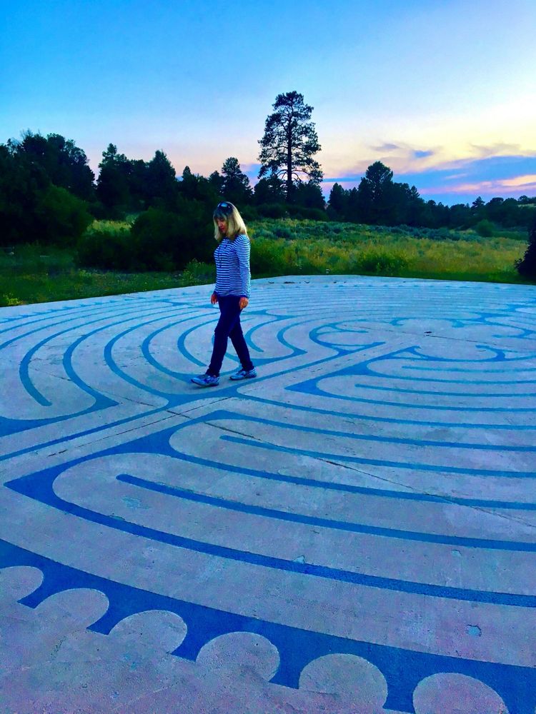 Cara walking the labyrinth.