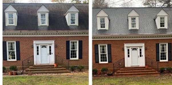 Roof clean black marks mold algae mildew