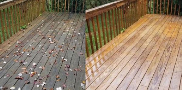 Pressure wash Clean dirty deck restore