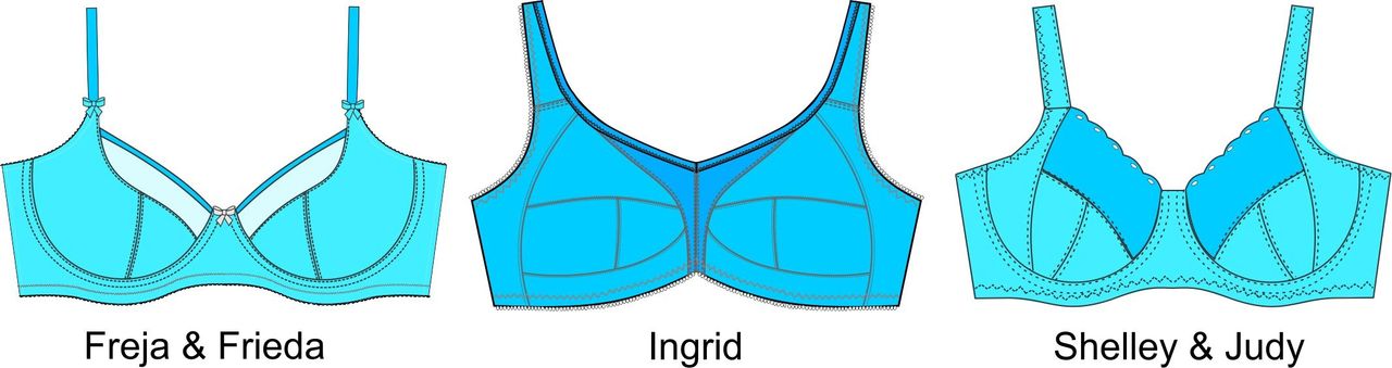 Pin-up Girls patterns with multi-piece cups