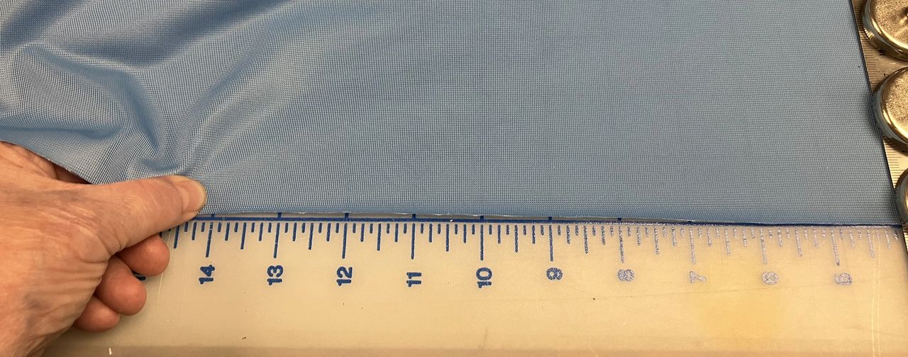 The crosswise direction of this duoplex stretches only 1/8" over its original 10"