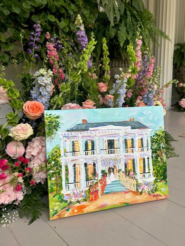 Live wedding painting Wedding Artist Ceremony  reception art entertainment