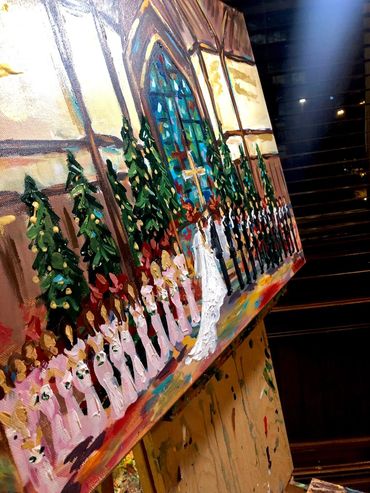 Live wedding painting Wedding Artist Ceremony  reception art entertainment Christmas