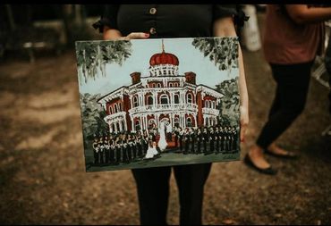 Live wedding painting Wedding Artist Ceremony  reception art entertainment Longwood Natchez 