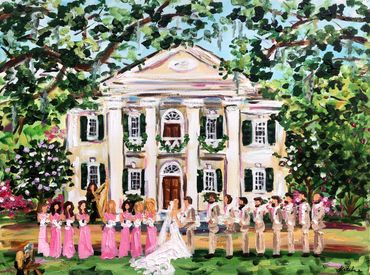 Live wedding painting Wedding Artist Ceremony  reception art entertainment Natchez