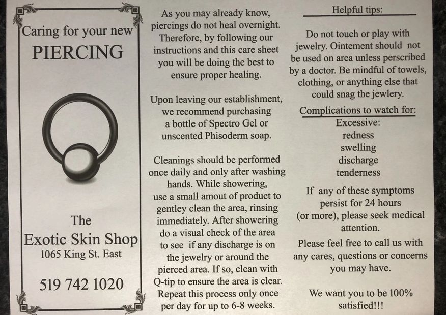 Piercing Care