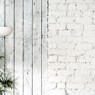 white textured walls