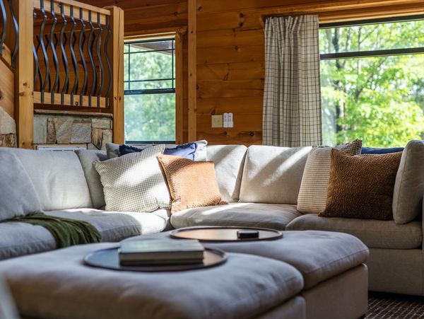 Golden Hour Light in Living Room of Monarch's Roost Helen, GA