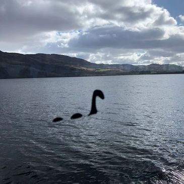 Loch Ness Nessie at Lochside Library at The Highland Club - St. Benedict's Abbey in Fort Augustus, S
