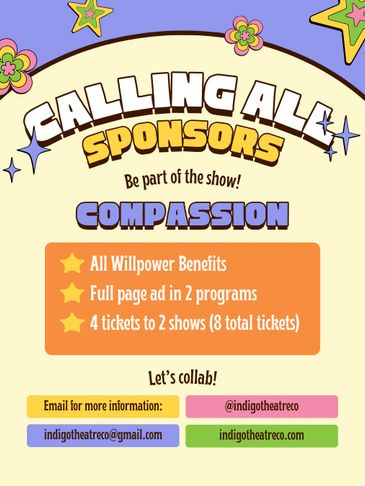 Poster calling for sponsors with benefits and contact info.