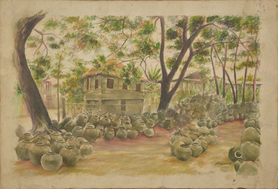 Janilo Adorador
"Painting #6 Banga"
Watercolor on Paper
15.16in x 22.40in or 38.50cm x 57cm
1983