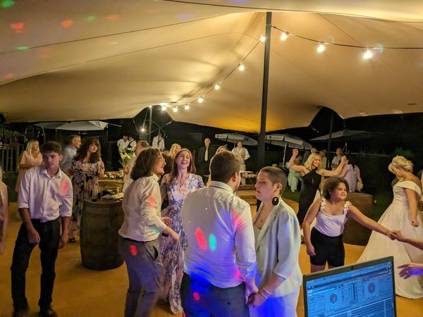 A wedding in a pitch tent in essex