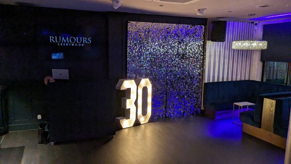 30th Birthday party @ Rumours Brentwood we supplied a Dj for 