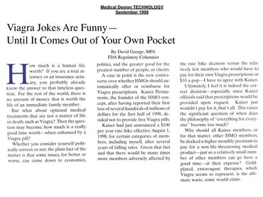 Authored: FDA Regulatory Affairs Monthly Column.