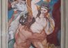 The artist recreated a portion Raphael's "Galatea" and added a trompe l'oeil frame.