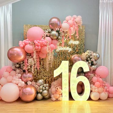 Sweet 16, Birthday Party, Balloon Photo Zone, Party Hall, Event Planner, Torrance Venue