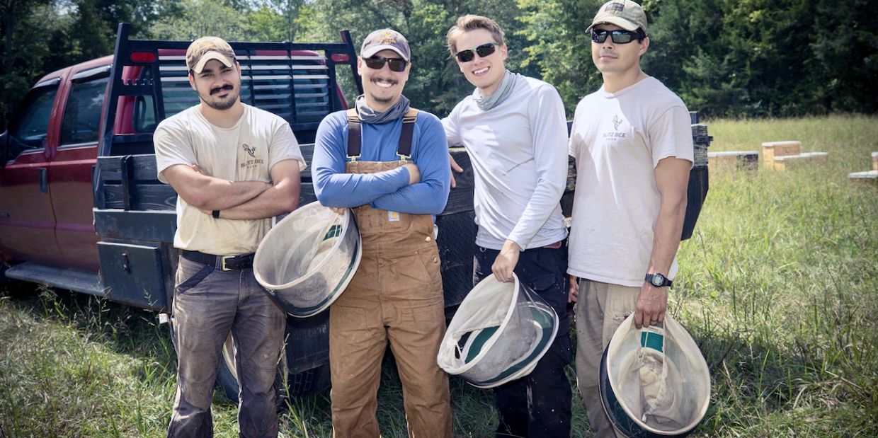 Blitz Bee Farm Staff - Sam, Ramon, Alex and Jordan