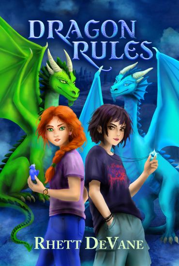 Two teenagers with dragons behind them under the title 'Dragon Rules'.