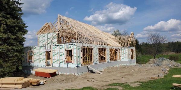 Une maison en construction 