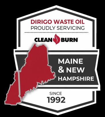 Logo for Dirigo Waste Oil servicing Maine and New Hampshire since 1992.