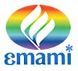 Emami logo with a rainbow gradient background.