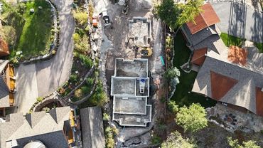 Excavating a foundation on the lake. Beautiful views. Luxury. 