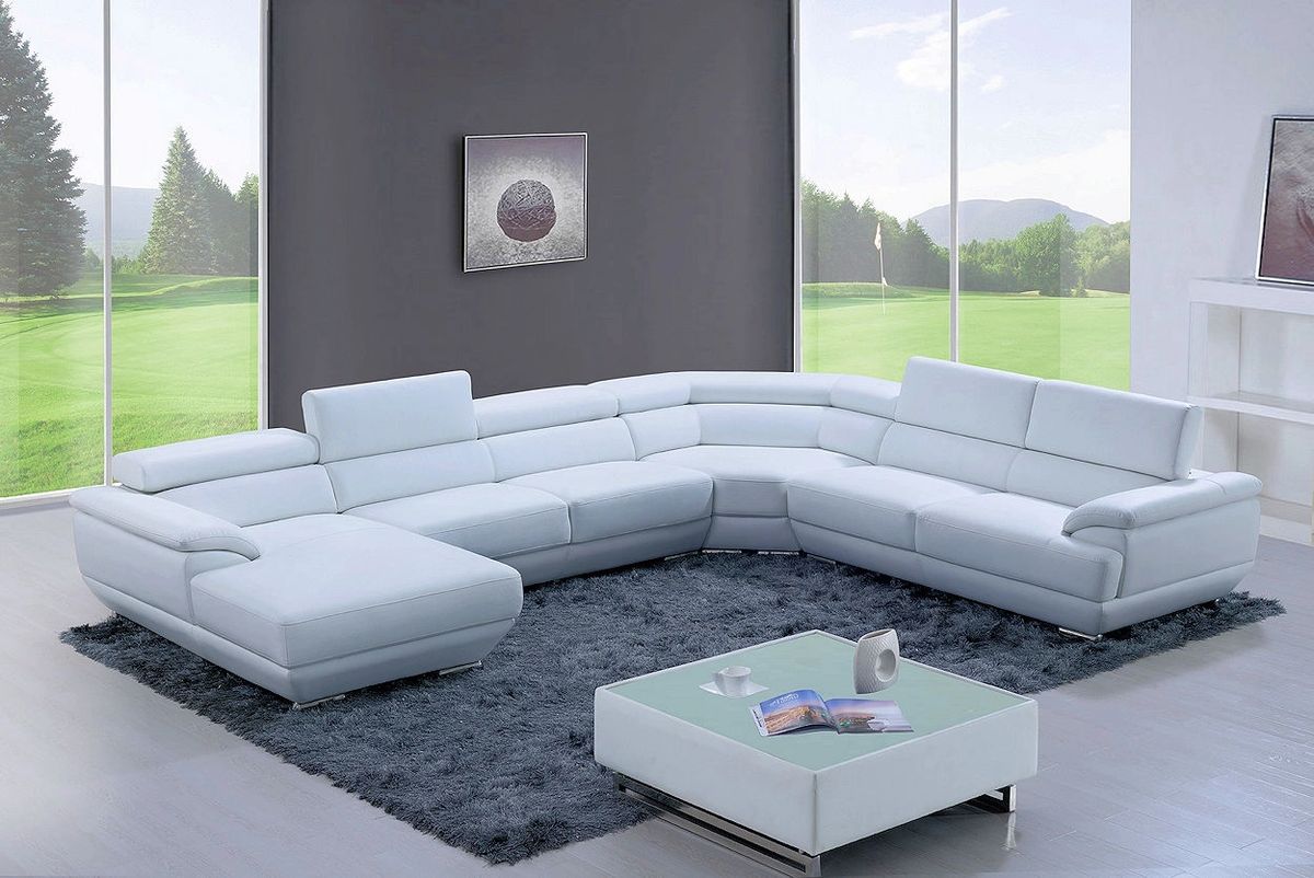ES 430 White Leather Sectional