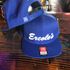 Blue flat bill Ercole's hat.

