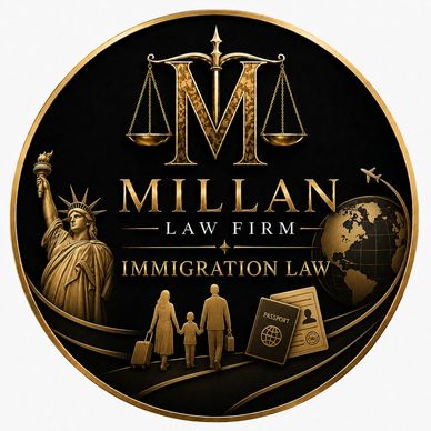 Logo for Millan Law Firm specializing in immigration law.