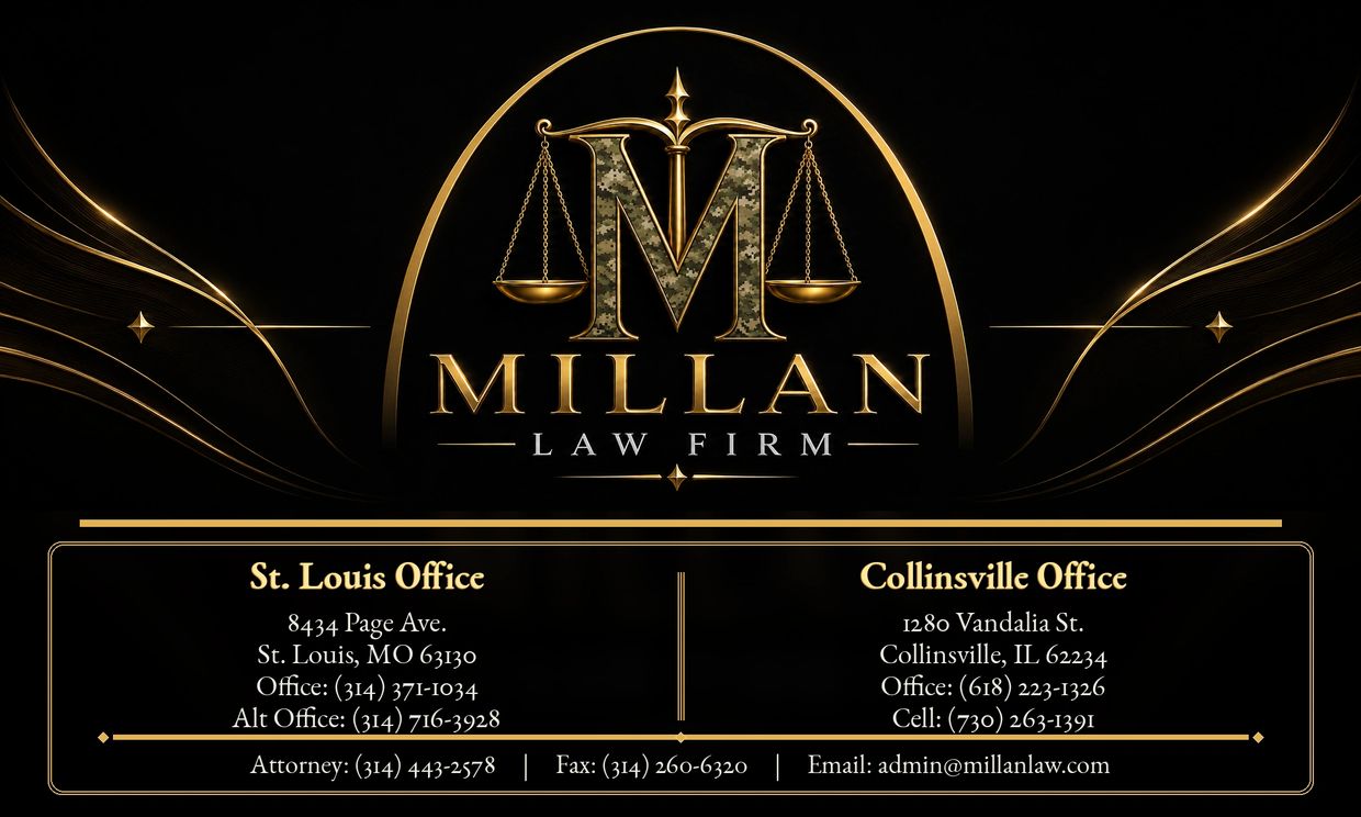 Millan Law Firm contact details with logo and office addresses.