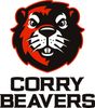 Corry Beavers mascot logo in black and orange.