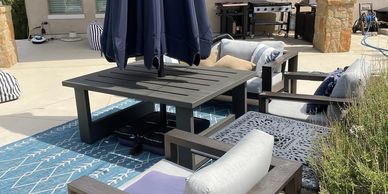 Metal outdoor coffee table