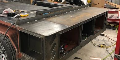 Welding trailer being constructed