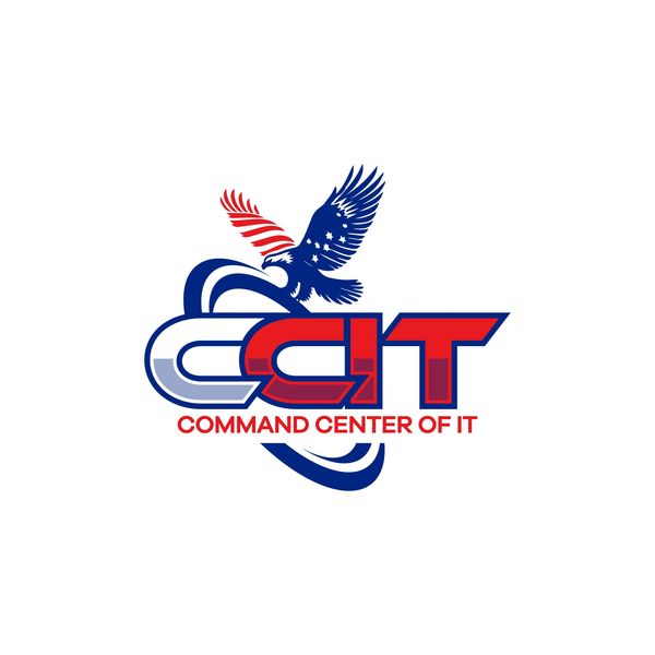 Logo for Command Center of IT, LLC with eagle and red, white, and blue design to IT business.