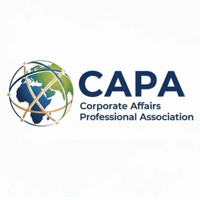 Logo of CAPA, Corporate Affairs Professional Association with a globe and network design.
