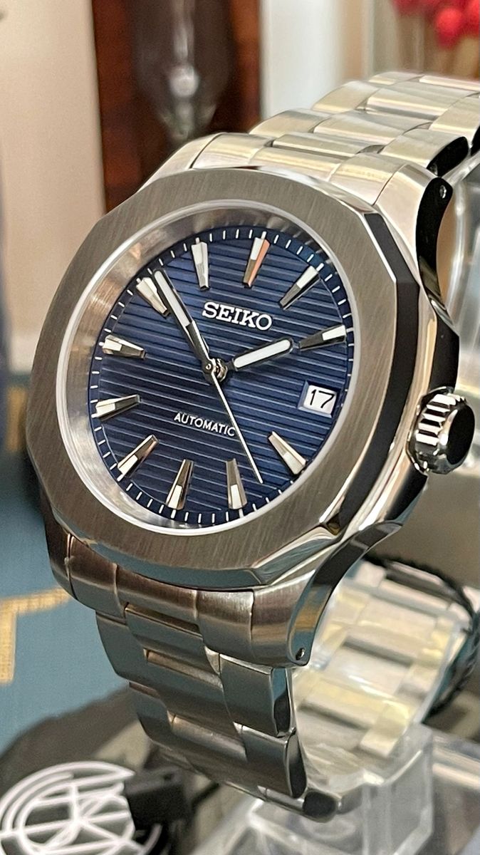 JayJMods 40mm Stainless Steel Blue Dial Nautilus Homage