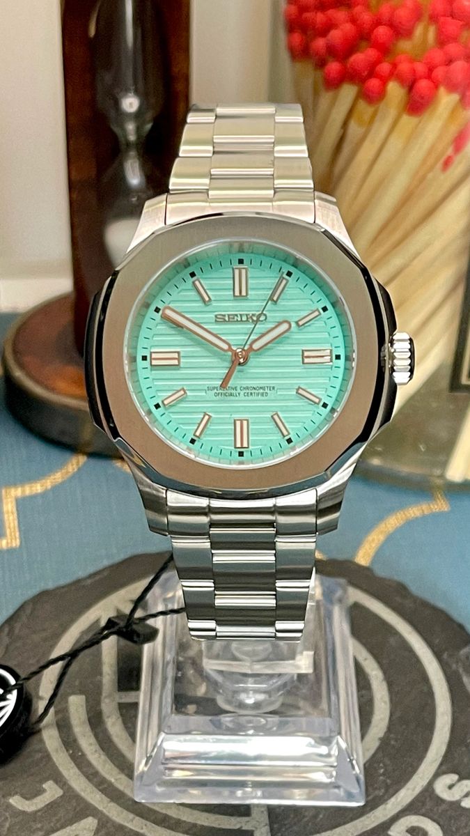 JayJMods 40mm Stainless Steel Tiffany Nautilus Homage