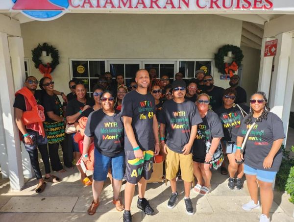 Group excursion with matching shirts.