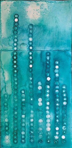 Molecules of Music_Aqua_2014_ink on rag paper_32 x 22 inches
