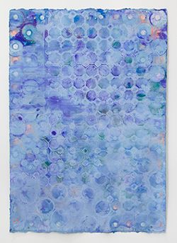 Ellen Hackl Fagan, Seeking the Sound of Cobalt Blue_Blue Glaze 2, 2018, acrylic, ink, pigment on rag paper