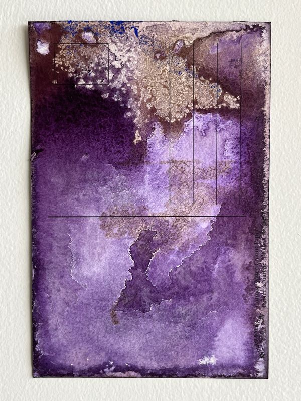 Erosion and Metaphor I, 2024, Ink, copper dust, repurposed rag paper