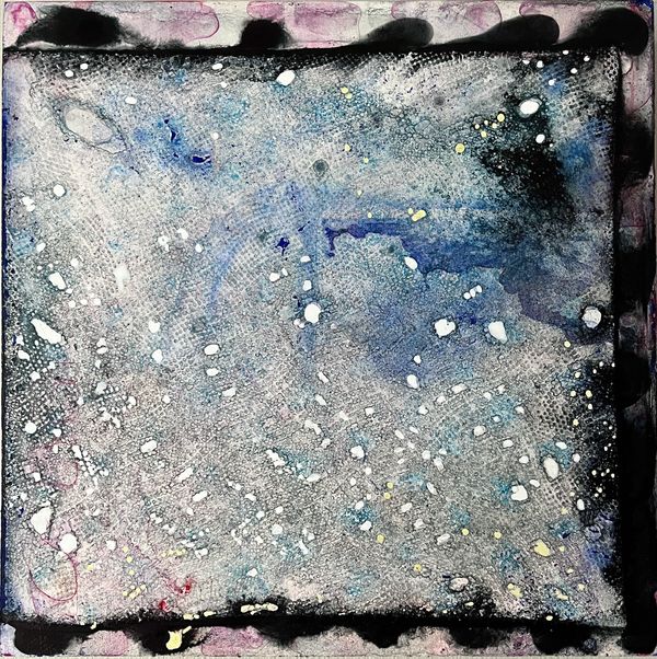 Ellen Hackl Fagan, Perseides, 2023, ink, acrylic, clay board panel